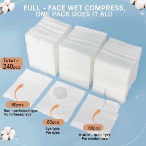 all in 12 piece facial skincare tool set with silicone mask bowl, brushes & disposable sheet masks – 240 wet compress pads + 100 face mask sheets