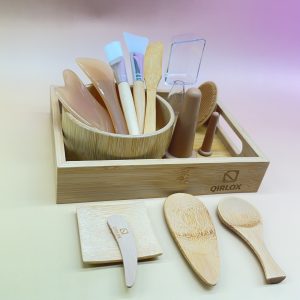 15pcs natural bamboo mask mixing tool set | facial skincare essentials
